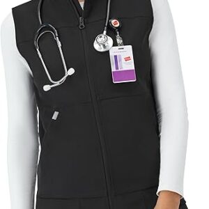 Hanes Women's Comfort Fit Scrubs Healthcare Vest, Moisture-Wicking Stretch Scrubs Vest for Women